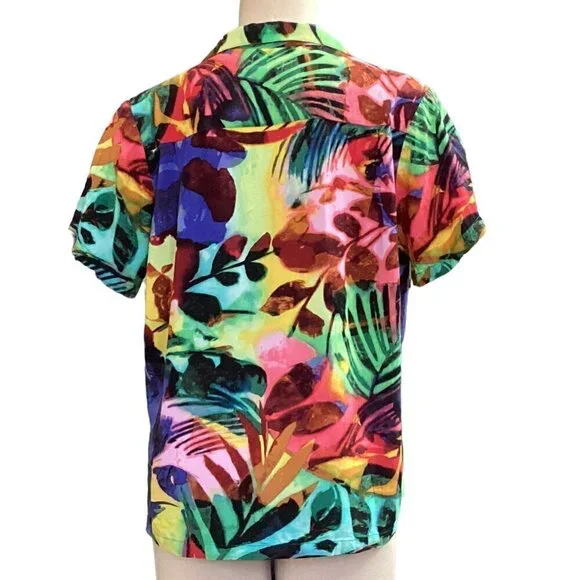 Jams World Versailles Pattern Hawaiian Floral Shirt Sz M #122T - Picture 5 of 10